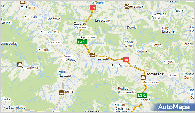 mapa Lutcza, Lutcza na mapie Targeo