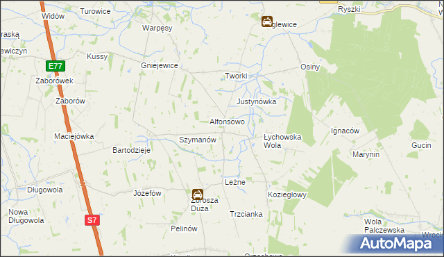 mapa Łychów, Łychów na mapie Targeo