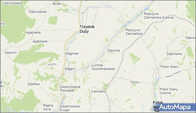 mapa Łychów Szlachecki, Łychów Szlachecki na mapie Targeo