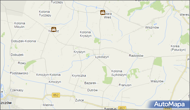 mapa Łykoszyn, Łykoszyn na mapie Targeo