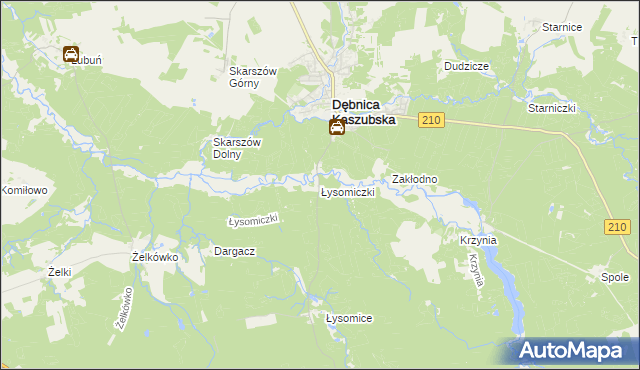 mapa Łysomiczki, Łysomiczki na mapie Targeo