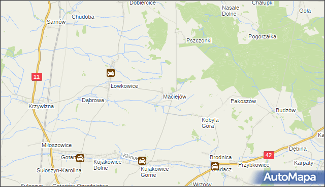 mapa Maciejów gmina Kluczbork, Maciejów gmina Kluczbork na mapie Targeo