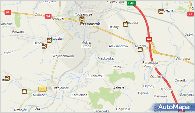 mapa Maćkówka, Maćkówka na mapie Targeo