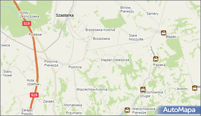 mapa Majdan-Obleszcze, Majdan-Obleszcze na mapie Targeo