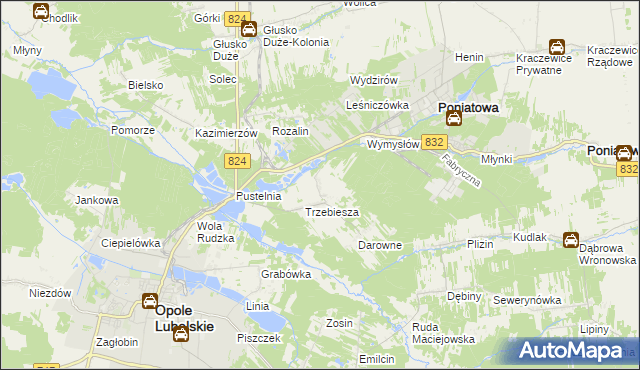 mapa Majdan Trzebieski, Majdan Trzebieski na mapie Targeo