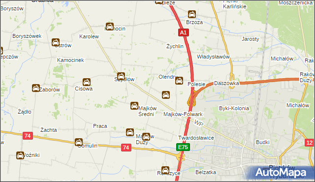 mapa Majków Mały, Majków Mały na mapie Targeo