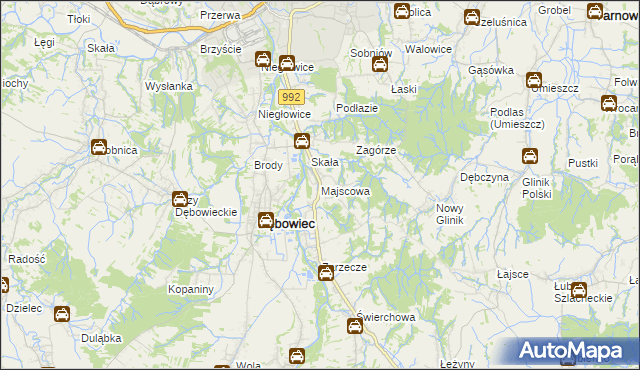 mapa Majscowa, Majscowa na mapie Targeo