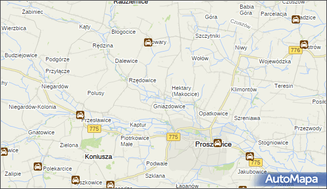 mapa Makocice, Makocice na mapie Targeo