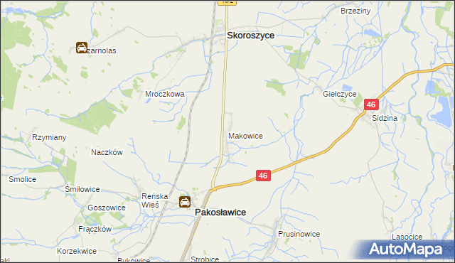 mapa Makowice gmina Skoroszyce, Makowice gmina Skoroszyce na mapie Targeo