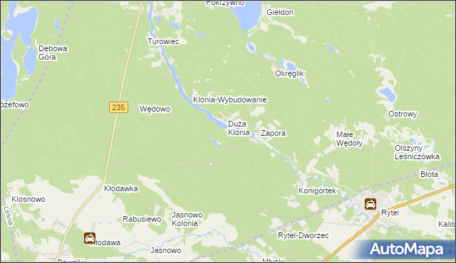 mapa Mała Klonia gmina Czersk, Mała Klonia gmina Czersk na mapie Targeo