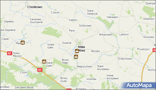 mapa Mała Wieś powiat płocki, Mała Wieś powiat płocki na mapie Targeo