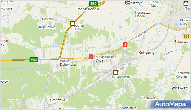 mapa Małaszewicze Duże, Małaszewicze Duże na mapie Targeo