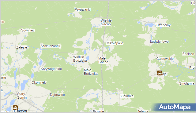 mapa Małe Gacno, Małe Gacno na mapie Targeo