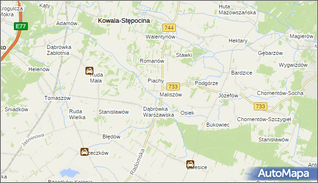 mapa Maliszów, Maliszów na mapie Targeo