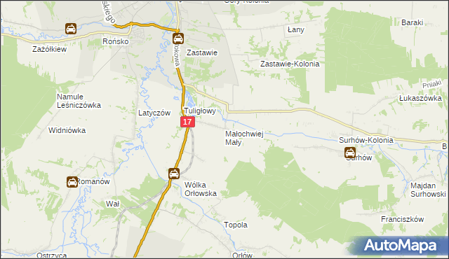 mapa Małochwiej Mały, Małochwiej Mały na mapie Targeo