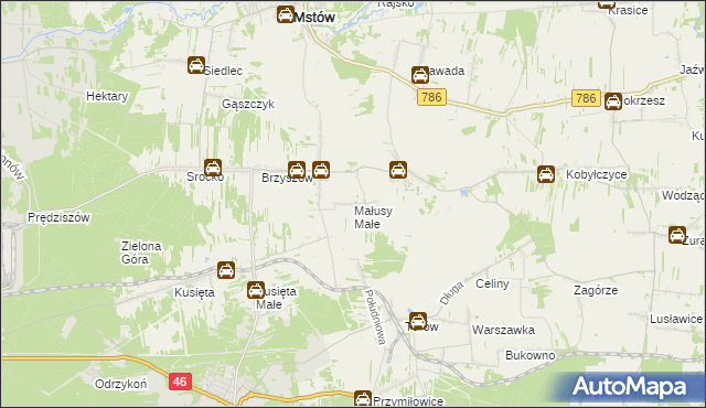 mapa Małusy Małe, Małusy Małe na mapie Targeo