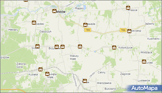 mapa Małusy Wielkie, Małusy Wielkie na mapie Targeo