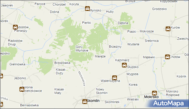 mapa Maręże, Maręże na mapie Targeo