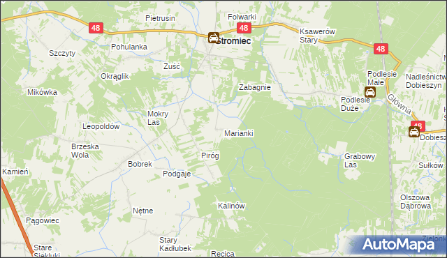 mapa Marianki gmina Stromiec, Marianki gmina Stromiec na mapie Targeo