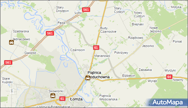 mapa Marianowo gmina Piątnica, Marianowo gmina Piątnica na mapie Targeo