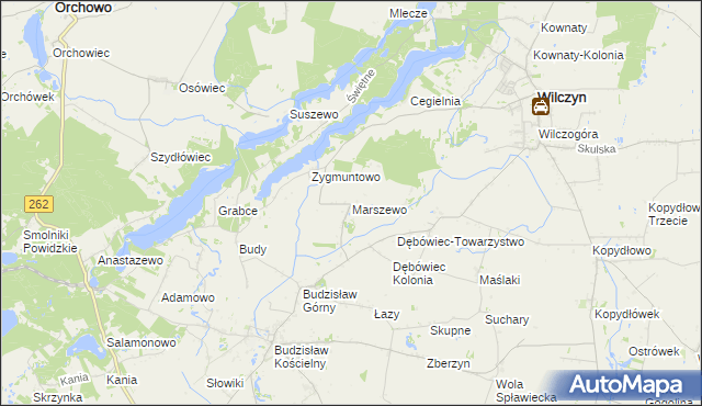 mapa Marszewo gmina Kleczew, Marszewo gmina Kleczew na mapie Targeo