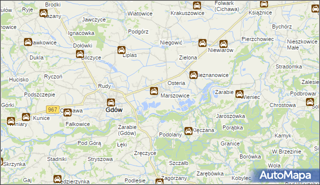 mapa Marszowice gmina Gdów, Marszowice gmina Gdów na mapie Targeo