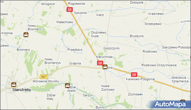 mapa Marychnów, Marychnów na mapie Targeo