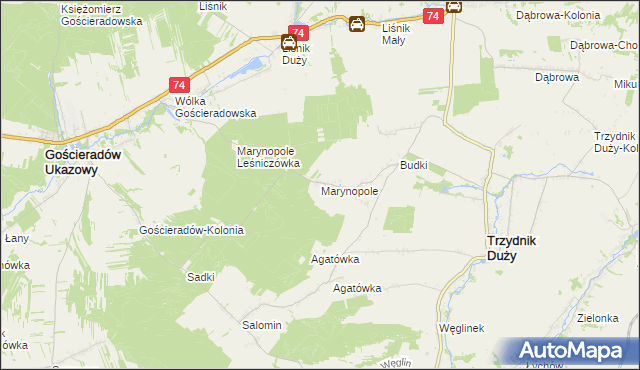 mapa Marynopole, Marynopole na mapie Targeo