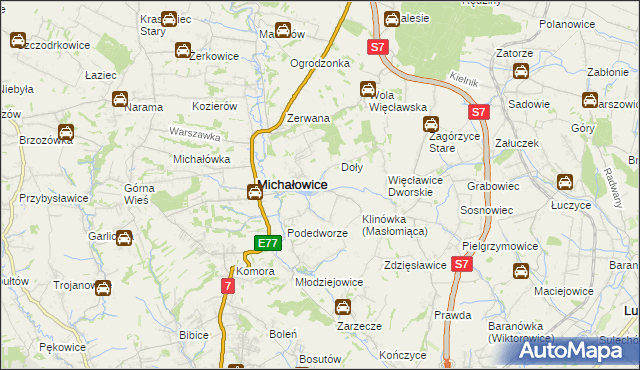 mapa Masłomiąca, Masłomiąca na mapie Targeo