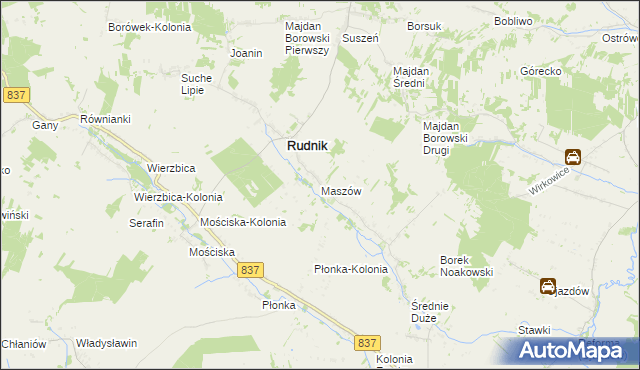 mapa Maszów, Maszów na mapie Targeo