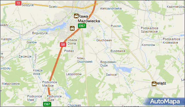 mapa Matyldów gmina Rawa Mazowiecka, Matyldów gmina Rawa Mazowiecka na mapie Targeo