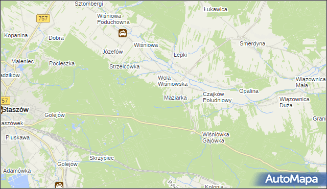 mapa Maziarka gmina Staszów, Maziarka gmina Staszów na mapie Targeo