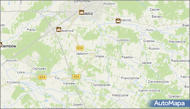 mapa Miąse, Miąse na mapie Targeo