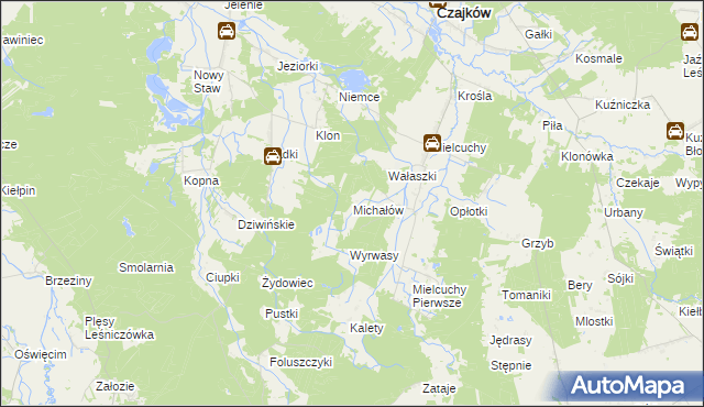 mapa Michałów gmina Czajków, Michałów gmina Czajków na mapie Targeo