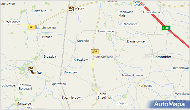 mapa Michałowice gmina Borów, Michałowice gmina Borów na mapie Targeo