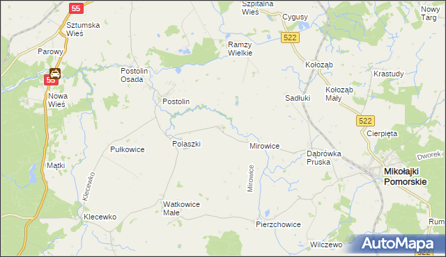 mapa Michorowo, Michorowo na mapie Targeo