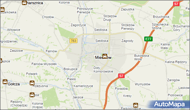 mapa Miechów, Miechów na mapie Targeo