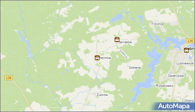 mapa Miechów gmina Sulęcin, Miechów gmina Sulęcin na mapie Targeo