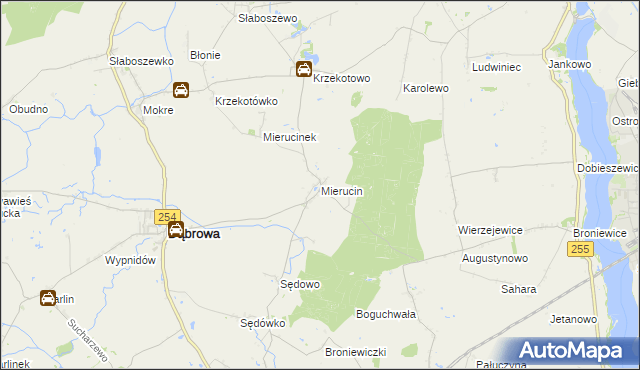 mapa Mierucin gmina Dąbrowa, Mierucin gmina Dąbrowa na mapie Targeo