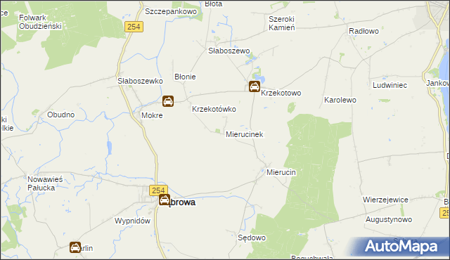 mapa Mierucinek, Mierucinek na mapie Targeo