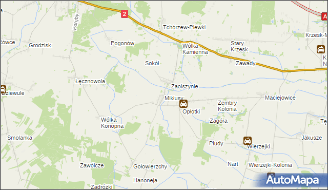 mapa Mikłusy, Mikłusy na mapie Targeo