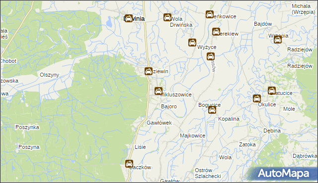 mapa Mikluszowice, Mikluszowice na mapie Targeo