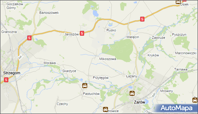 mapa Mikoszowa, Mikoszowa na mapie Targeo