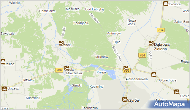 mapa Milionów, Milionów na mapie Targeo