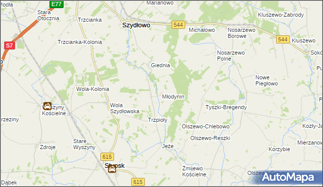 mapa Młodynin, Młodynin na mapie Targeo