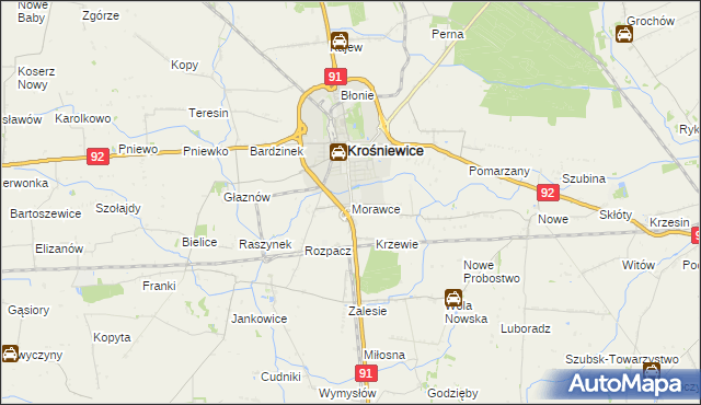 mapa Morawce, Morawce na mapie Targeo