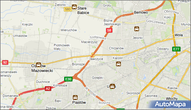 mapa Mory gmina Ożarów Mazowiecki, Mory gmina Ożarów Mazowiecki na mapie Targeo