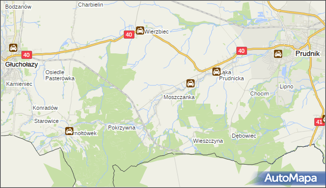 mapa Moszczanka gmina Prudnik, Moszczanka gmina Prudnik na mapie Targeo