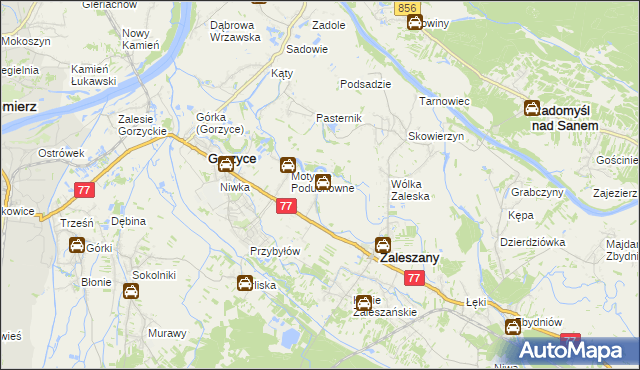 mapa Motycze Szlacheckie, Motycze Szlacheckie na mapie Targeo