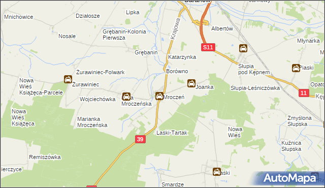 mapa Mroczeń, Mroczeń na mapie Targeo